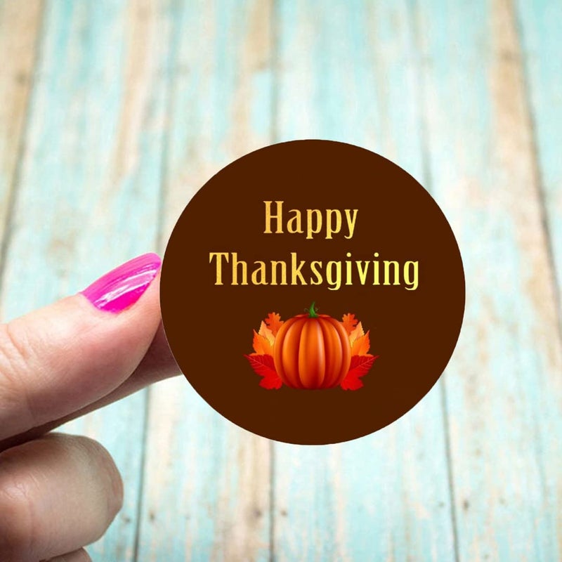 UPLEY Happy Thanksgiving Stickers Give Thanks Labels for Party Favors,Envelope Seals,Goodie Bags,Boxes,Tags,Crafts- 2 inch - 50 Count - Image 2
